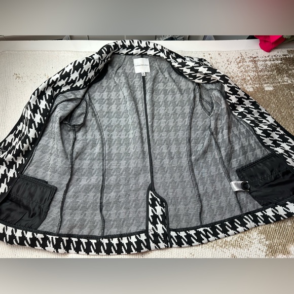 CATHERINE MALANDRINO Black White Houndstooth Career Blazer | Size Medium - Picture 11 of 13